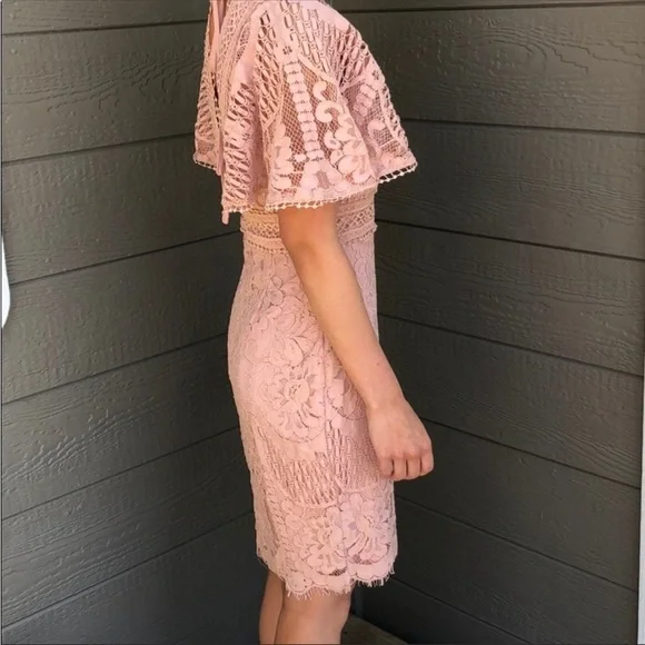 Pink Floral Lace Dress - Picture 2 of 4